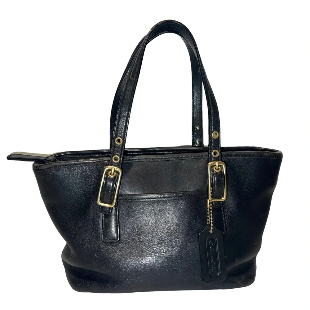 COACH mini market tote bag leather 9846 vintage hangtag